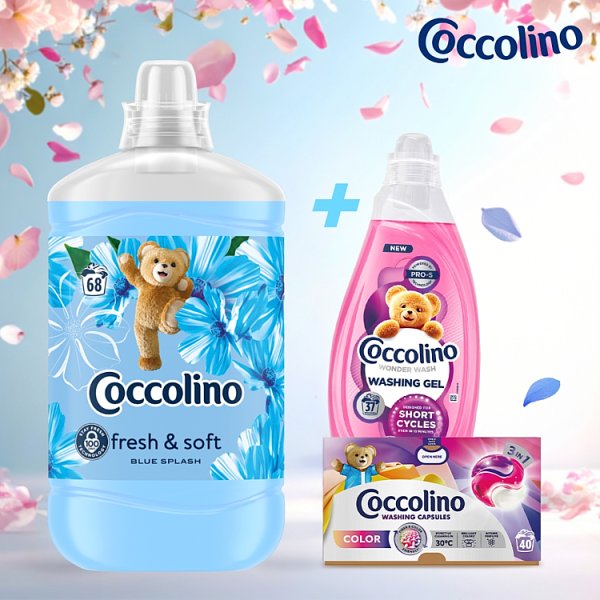 Coccolino Blue Splash Płyn do płukania tkanin koncentrat 1700 ml (68 prań)