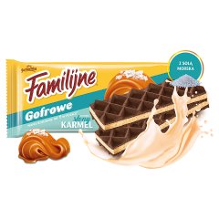 Familijne Gofrowe wafle o smaku słony karmel 140 g