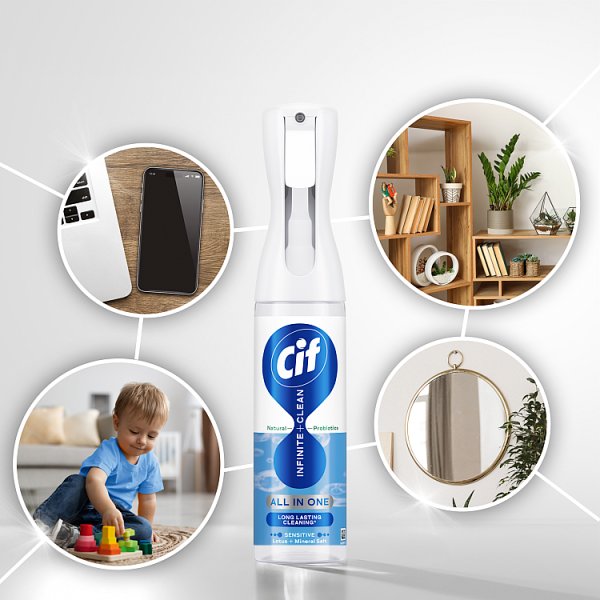 Cif Infinite Clean Lotus &amp; Mineral Salt Spray z naturalnymi probiotykami 280 ml
