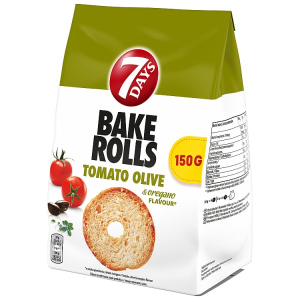 7 Days Bake Rolls Chrupki Chlebowe O Smaku Pomidorów Oliwek I Oregano 150 G