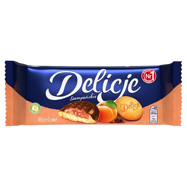 Delicje Szampańskie Biszkopty Z Galaretką Morelową Oblewane Czekoladą 147 G