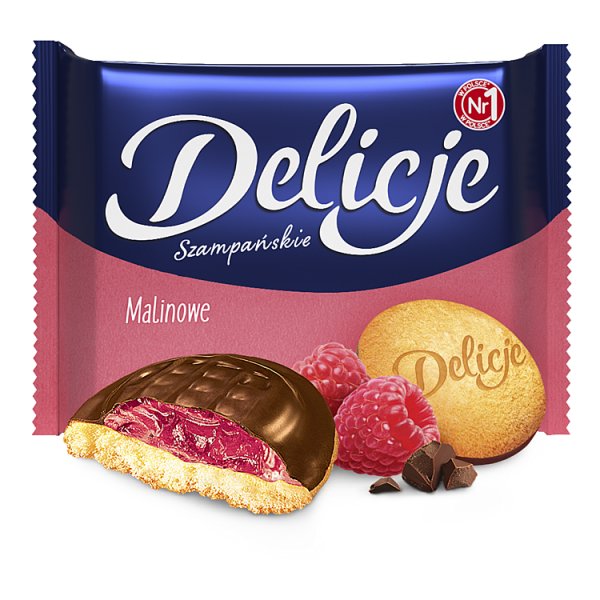 Delicje Szampańskie Biszkopty Z Galaretką O Smaku Malinowym Oblewane Czekoladą 294 G