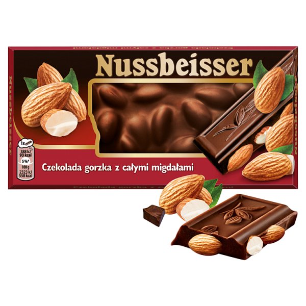 Nussbeisser Czekolada Gorzka Z Całymi Migdałami 100 G