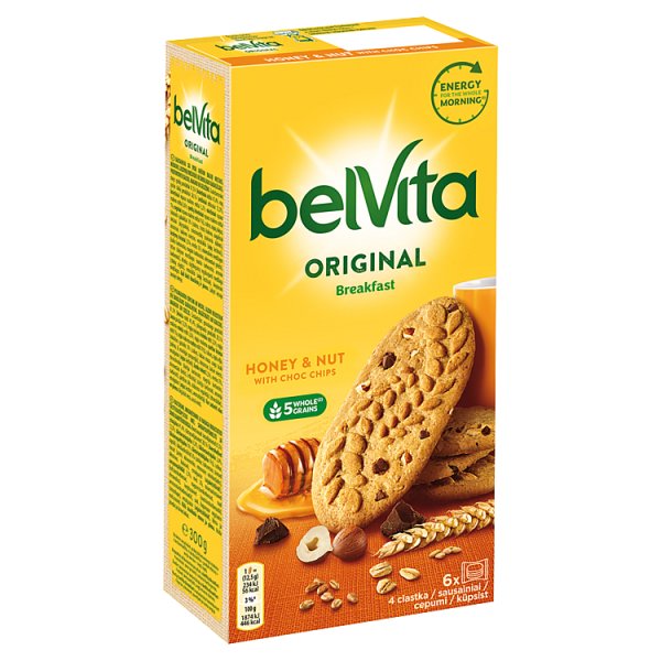 Belvita Breakfast Ciastka Zbożowe Z Miodem Orzechami I Kawałkami Czekolady 300 G