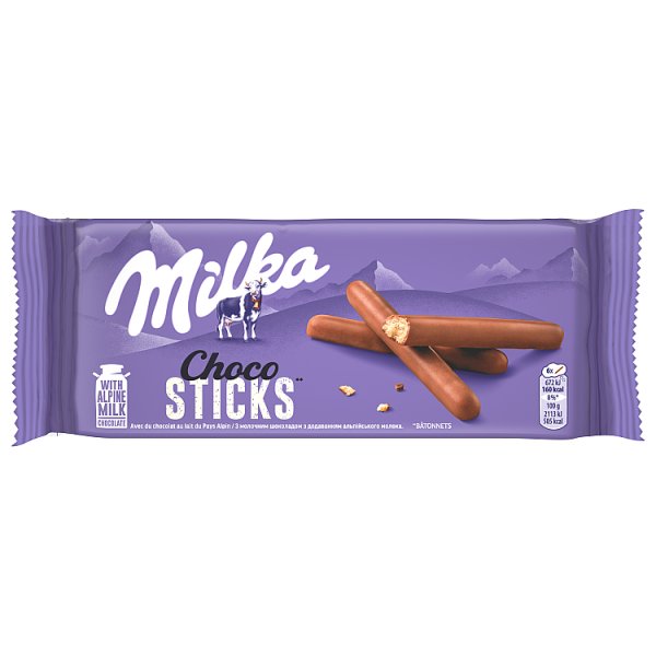 Milka Choco Sticks Ciastka Oblane Czekoladą Mleczną 112 G