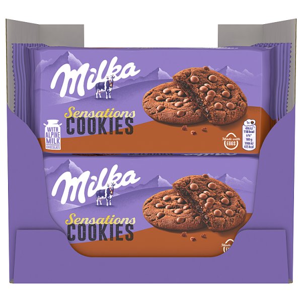 Milka Sensations Cookies Ciastka Kakaowe Z Miękkim środkiem I Kawałkami Czekolady Mlecznej 156 G