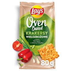 Lay's Oven Baked Krakersy wielozbożowe o smaku warzywa z zieloną cebulką 80 g