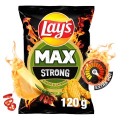 Lay's Max Strong Chipsy ziemniaczane karbowane o smaku sera i ostrej papryki 120 g