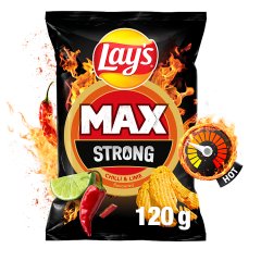 Lay's Max Strong Chipsy ziemniaczane karbowane o smaku ostrego chilli i limonki 120 g
