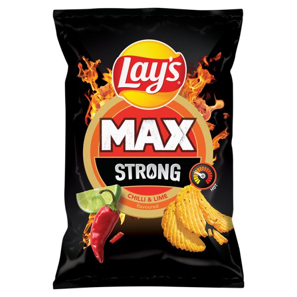 Lay&#039;s Max Strong Chipsy ziemniaczane karbowane o smaku ostrego chilli i limonki 190 g