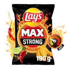 Lay's Max Strong Chipsy ziemniaczane karbowane o smaku ostrego chilli i limonki 190 g