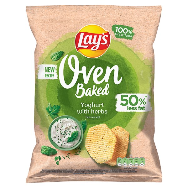 Lay&#039;s Oven Baked Pieczone formowane chipsy ziemniaczane o smaku jogurtu z ziołami 180 g