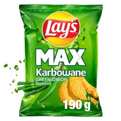 Lay's Max Chipsy ziemniaczane karbowane o smaku zielonej cebulki 190 g