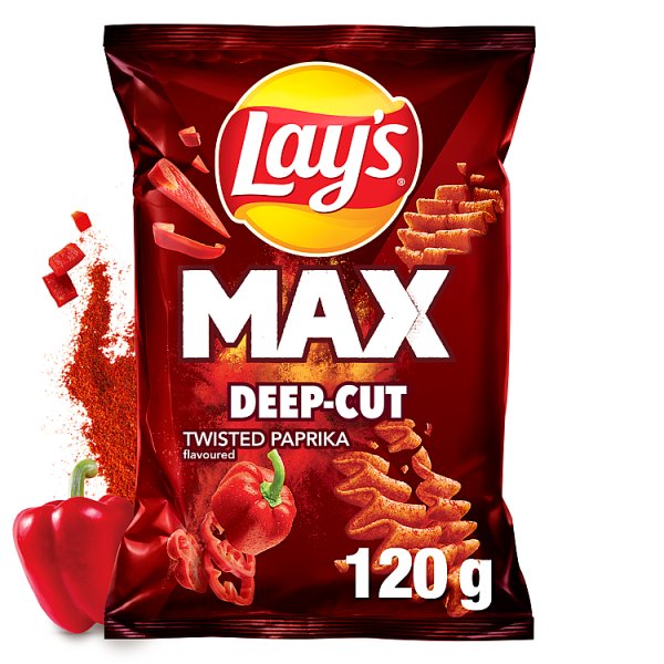 Lay&#039;s Max Deep-Cut Chipsy ziemniaczane o smaku papryki 120 g