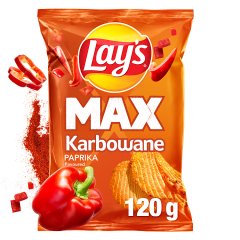 Lay's Max Chipsy ziemniaczane karbowane o smaku papryki 120 g