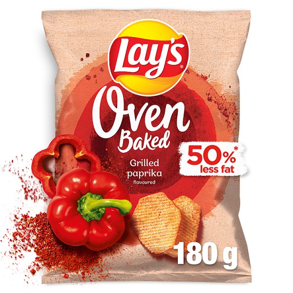 Lay&#039;s Oven Baked Pieczone formowane chipsy ziemniaczane o smaku grillowanej papryki 180 g