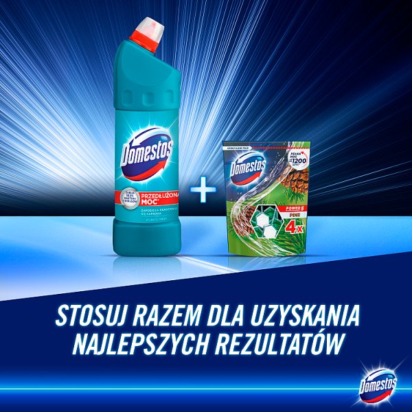 Domestos Przedłużona Moc Atlantic Fresh Płyn czyszcząco-dezynfekujący 1 l