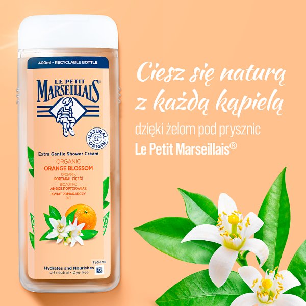 Le Petit Marseillais Kremowy żel pod prysznic kwiat pomarańczy bio 400 ml