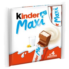 Kinder Maxi Batonik z mlecznej czekolady z nadzieniem mlecznym 84 g (4 sztuki)