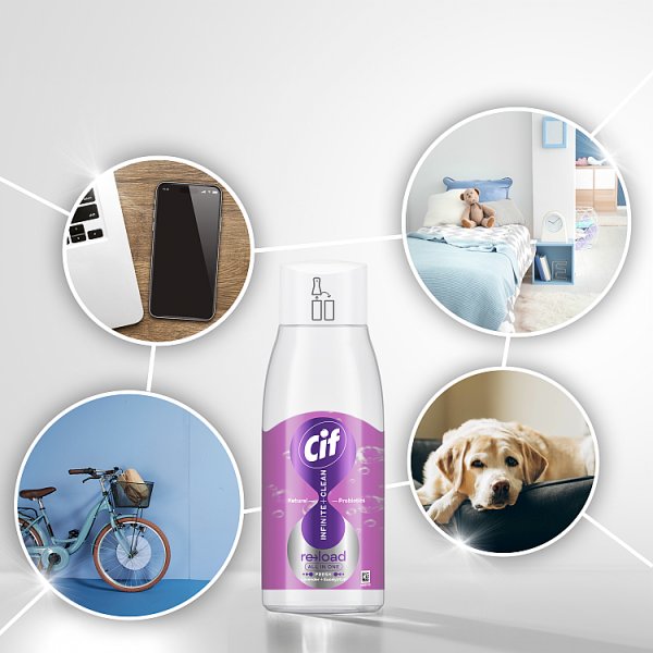 Cif Infinite Clean Lavender &amp; Eucalyptus Spray z naturalnymi probiotykami 590 ml