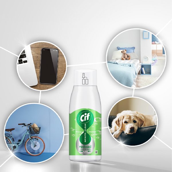 Cif Infinite Clean Lime &amp; Lemongrass Spray z naturalnymi probiotykami 590 ml