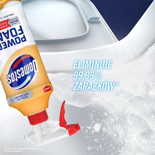 Domestos Power Foam Citrus Blast Czyszcząca piana toaleta i łazienka 435 ml