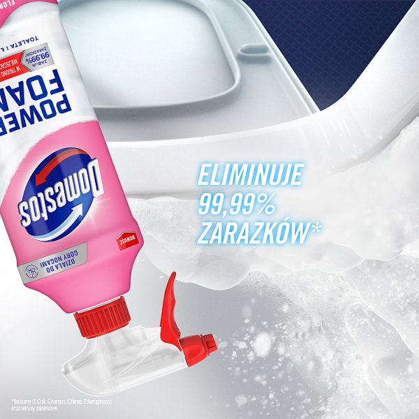 Domestos Power Foam Floral Fresh Czyszcząca piana toaleta i łazienka 435 ml