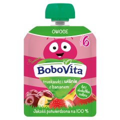 BoboVita Mus truskawki i wiśnie z bananem po 6 miesiącu 80 g