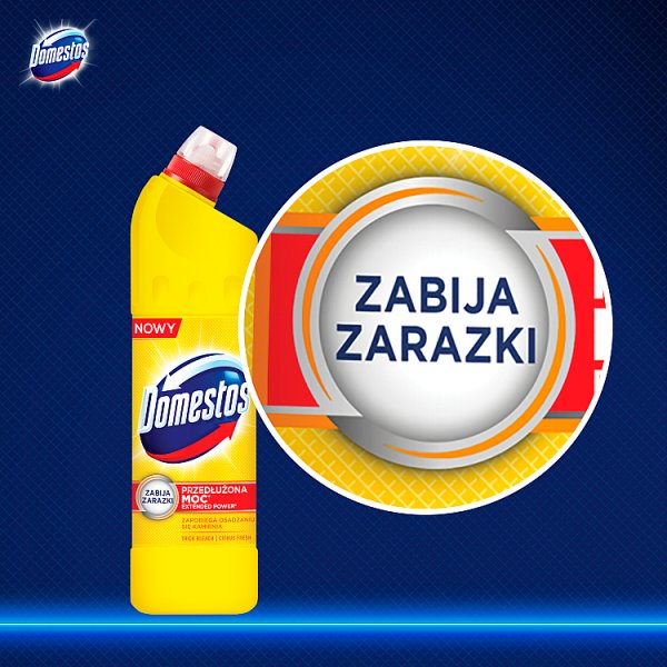 Domestos Przedłużona Moc Citrus Fresh Płyn czyszcząco-dezynfekujący 1 l