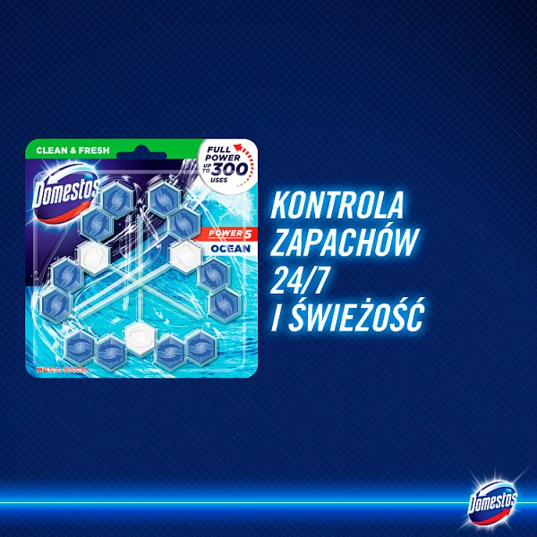Domestos Power 5 Ocean Kostka toaletowa 3 x 55 g