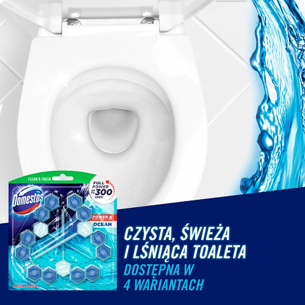 Domestos Power 5 Ocean Kostka toaletowa 3 x 55 g