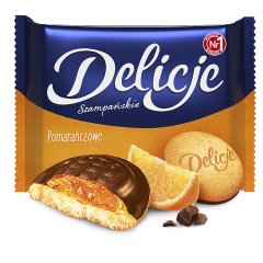 Delicje Szampańskie Biszkopty z galaretką pomarańczową oblewane czekoladą 294 g