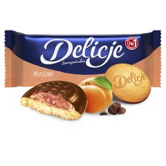 Delicje Szampańskie Biszkopty z galaretką morelową oblewane czekoladą 147 g