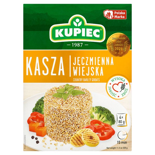 Kupiec Kasza jęczmienna wiejska 320 g (4 x 80 g)