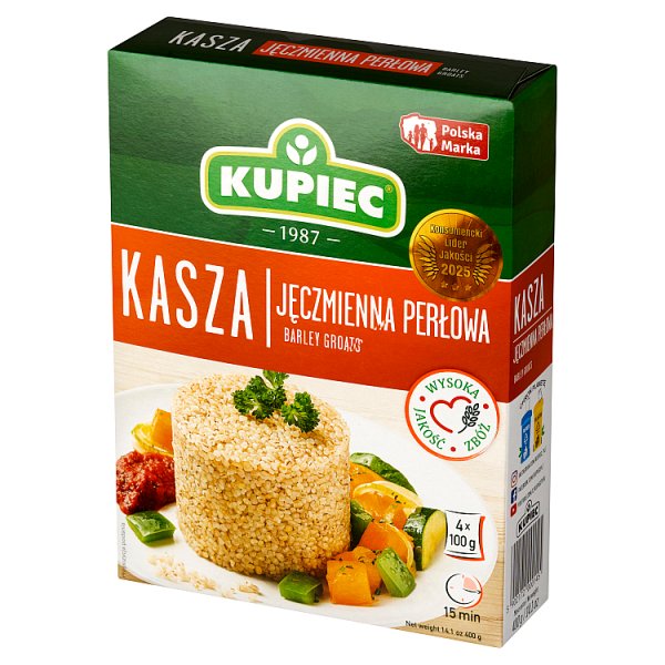 Kupiec Kasza jęczmienna perłowa 400 g (4 x 100 g)
