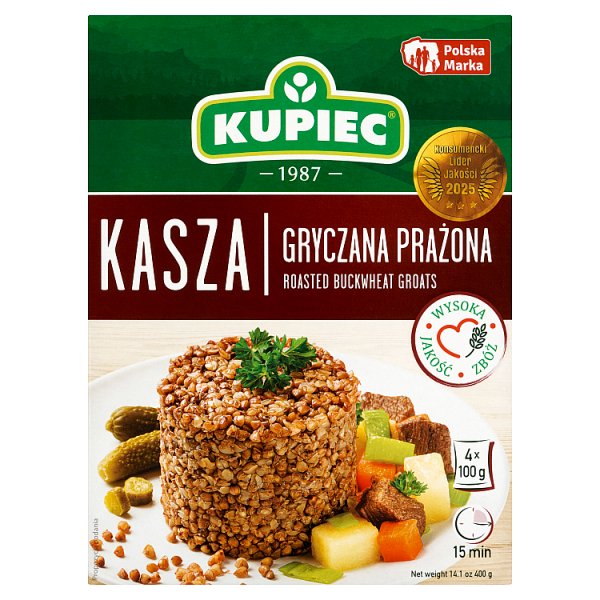 Kupiec Kasza gryczana prażona 400 g (4 x 100 g)