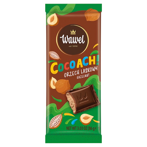 Wawel Cocoach! Tabliczka kakaowa z nadzieniem orzech laskowy 86 g