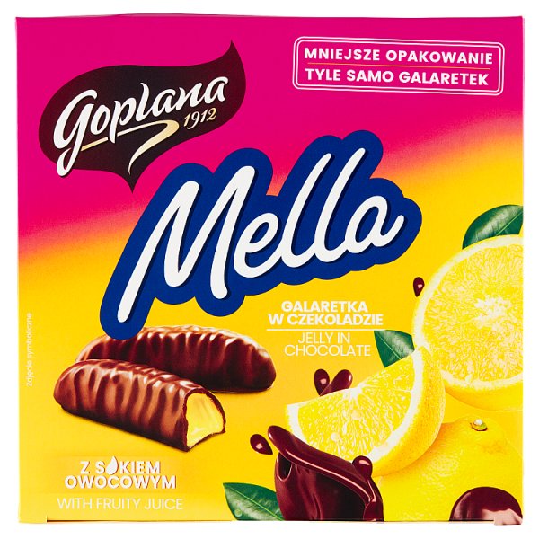 Goplana Mella Galaretka w czekoladzie o smaku cytrynowym 190 g
