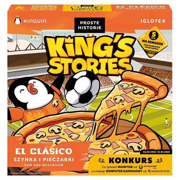 Proste Historie King&#039;s Stories El Clásico Pizza szynka i pieczarki 420 g