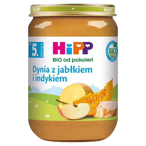 HiPP BIO Dynia z jabłkiem i indykiem po 5. miesiącu 190 g