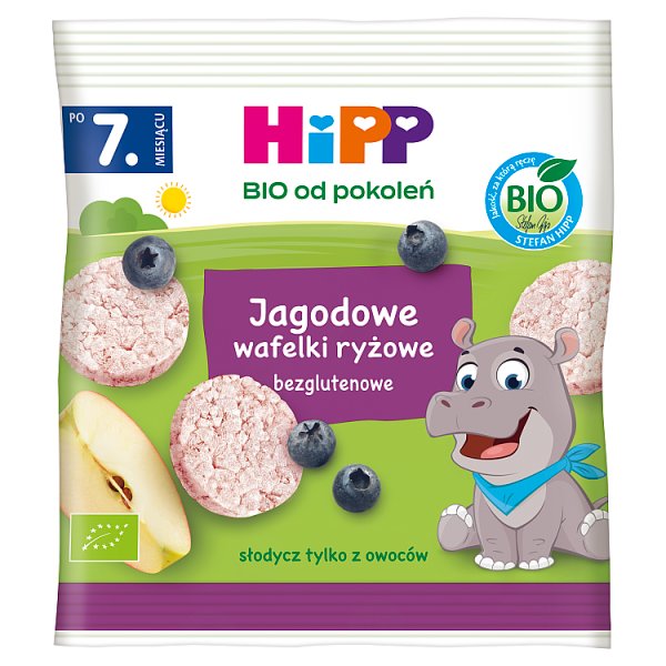 HiPP BIO Jagodowe wafelki ryżowe bezglutenowe po 7. miesiącu 30 g