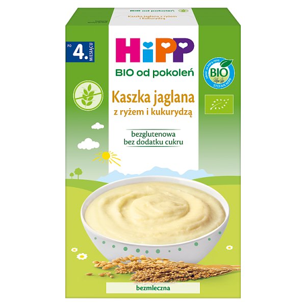 HiPP BIO Kaszka jaglana z ryżem i kukurydzą po 4. miesiącu 200 g