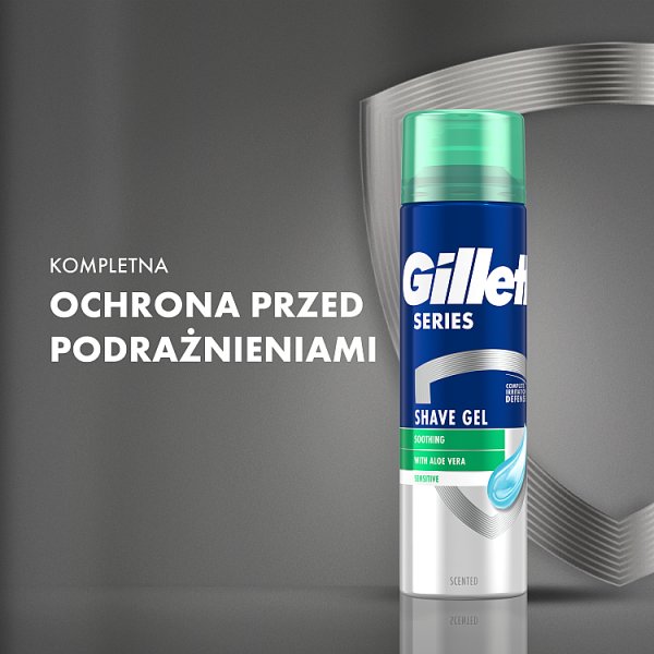 Gillette Series Kojący żel do golenia z aloesem, 200 ml