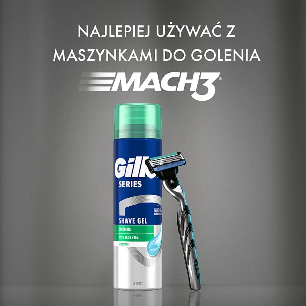 Gillette Series Kojący żel do golenia z aloesem, 200 ml