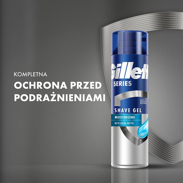 Gillette Series Nawilżający żel do golenia z masłem kakaowym, 200 ml