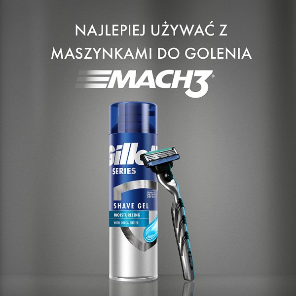 Gillette Series Nawilżający żel do golenia z masłem kakaowym, 200 ml