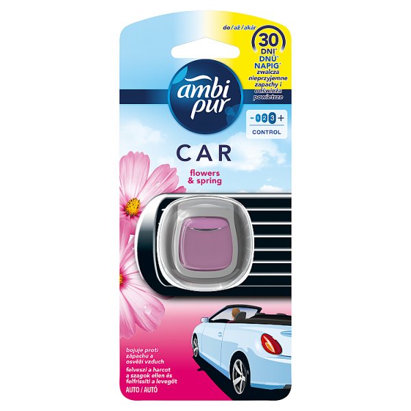 Ambi Pur Car Flowers &amp; Spring Samochodowy odświeżacz powietrza, klips, 1 sztuka