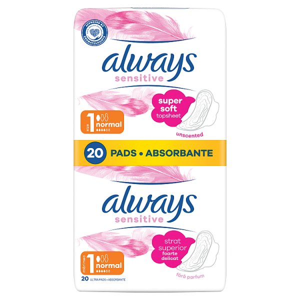 Always Ultra Sensitive Normal Plus (rozmiar 1) Podpaski ze skrzydełkami, 16 sztuk