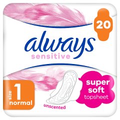 Always Ultra Sensitive Normal Plus (rozmiar 1) Podpaski ze skrzydełkami, 16 sztuk