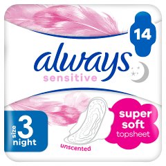 Always Ultra Sensitive Night (rozmiar 3) Podpaski ze skrzydełkami, 16 sztuk